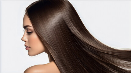 Obraz premium A lady with long, smooth, shiny straight hair