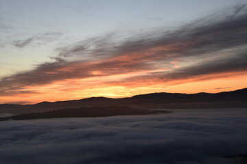 beautiful and colorful sunrise in the springtime