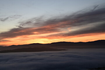 beautiful and colorful sunrise in the springtime