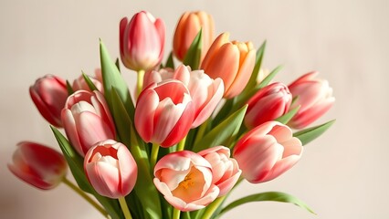 Obraz premium Ethereal Tulip Bouquet Hyper-Realistic Beauty in Muted Earth Tones