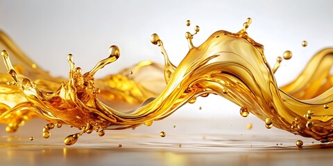 Golden Oil Splash, showcasing a dynamic fluid motion