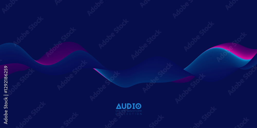 Poster gradient sound wave abstract background. colorful flow of music wave. vector vibrant fluid splash.