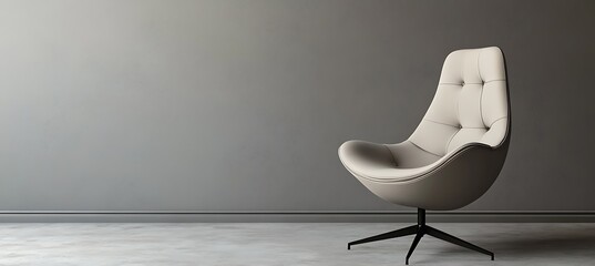 High-Quality Modern Chair Display with Minimal Grey Aesthetic – Ideal for Furniture Marketing and Design Showcase