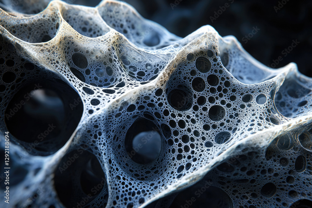 Poster Intricate network of interconnected bubbles forming a complex, abstract structure.