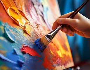 Fototapeta premium painting with brush