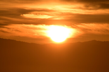 beautiful and colorful sunrise in the springtime