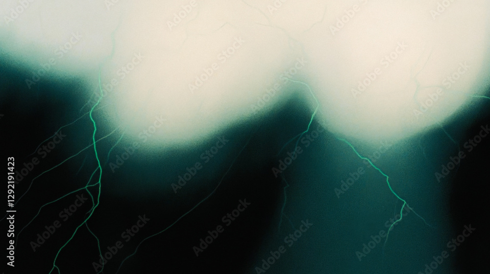 Poster abstract green lightning with soft glow and vivid contrast in mysterious atmosphere