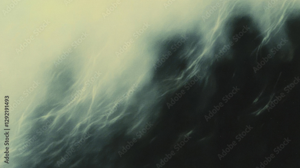 Poster abstract misty forest with ethereal waves of soft light