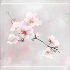 Obraz premium Almond Blossom Chinese Flowers Ink Paint 