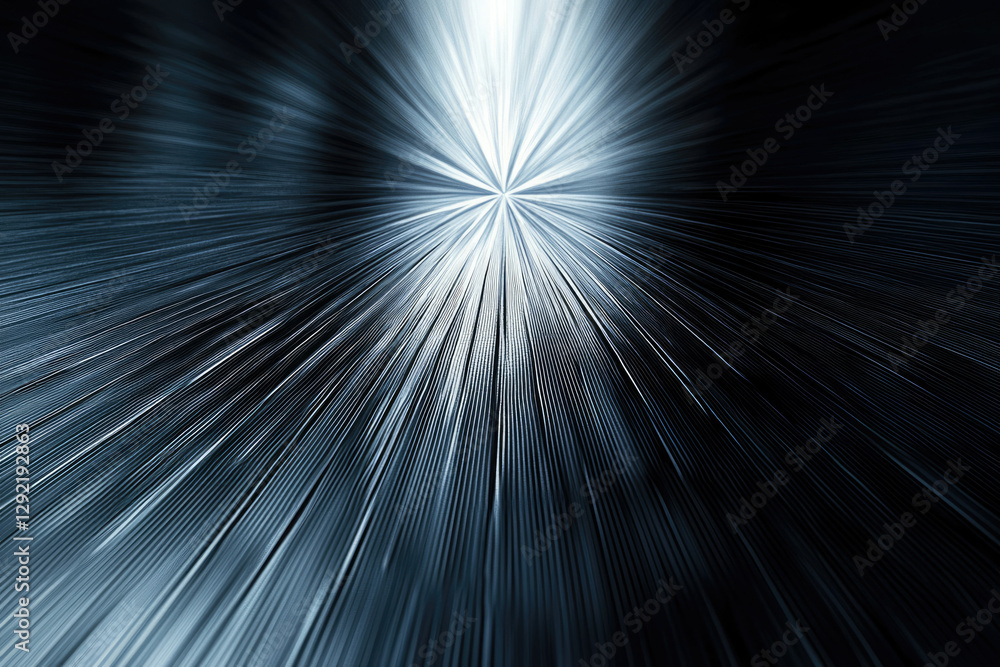 Poster Abstract image depicting converging lines of light emanating from a central point, creating a dynamic, high-speed effect.