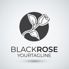 Black rose beauty logo design