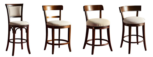 wooden chair isolated on png background.