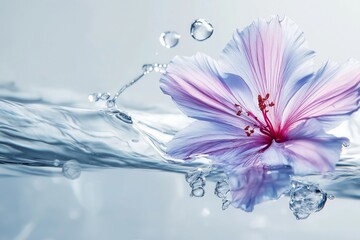 Obraz premium splash of dye spreads under water, blooming like a flower on black background