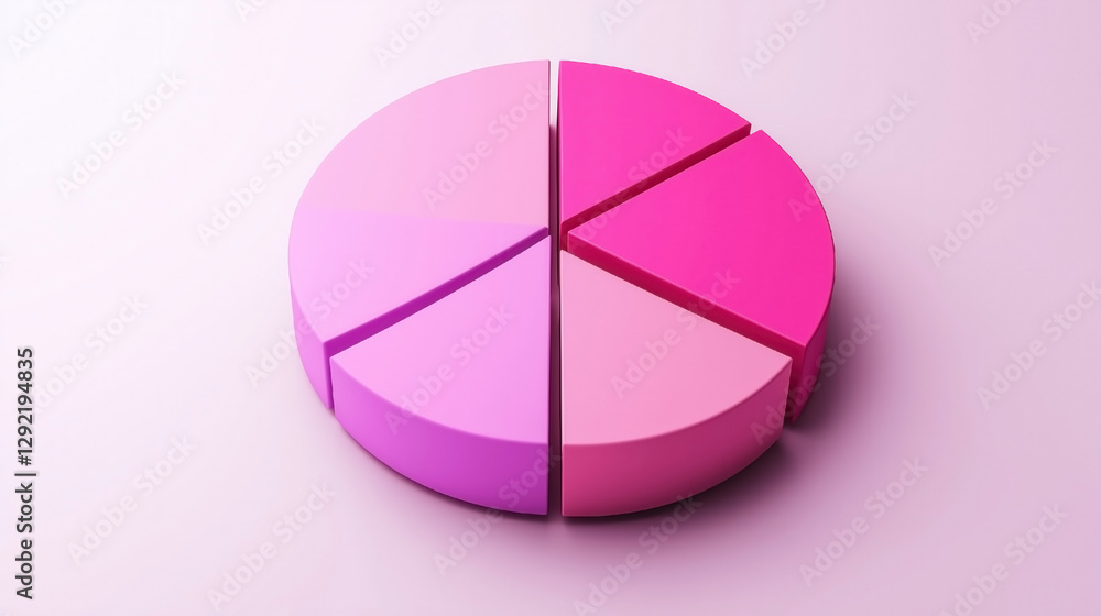 Aufkleber stylized pink pie chart representing data visualization and analysis.