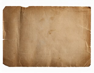 aged paper sheet isolated on white background distressed cardboard texture