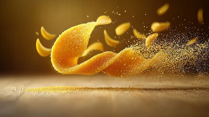   A sharp focus on a pile of orange peels, captured against a hazy backdrop of similar hues