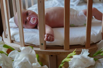 Woman Giving Birth in the Maternity Ward The First Seconds of Newborn Life in the Hospital
