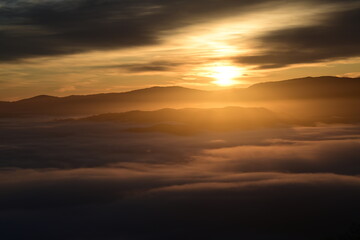 Fototapeta premium beautiful and colorful sunrise in the springtime