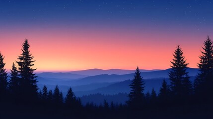 Fototapeta premium Full moon rising over landscape with silhouetted trees high resolution picture