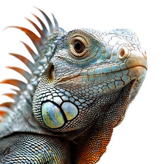 Fototapeta premium Iguana Portrait isolated on transparent png background