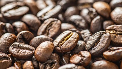 Close-Up of Roasted Coffee Beans Forming a Textured Background &ndash; Perfect for Coffee Production, Brewing, Caf&eacute; Culture, or as a Background for Food and Beverage Themes