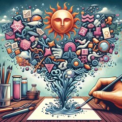 Obraz premium graphic representation of the Aquarius sign 87