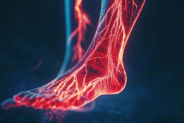 Visual representation of peripheral artery disease in the arteries