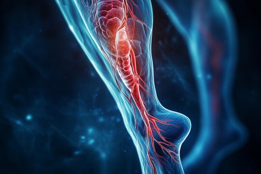 Illustration of peripheral artery disease caused