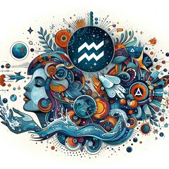 
graphic representation of the Aquarius sign 28