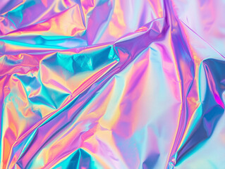 Fototapeta premium Holographic Rainbow Foil. Colorful Abstract Background. 