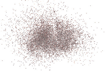 Poppy seeds scattered, isolated on white background, clipping path	