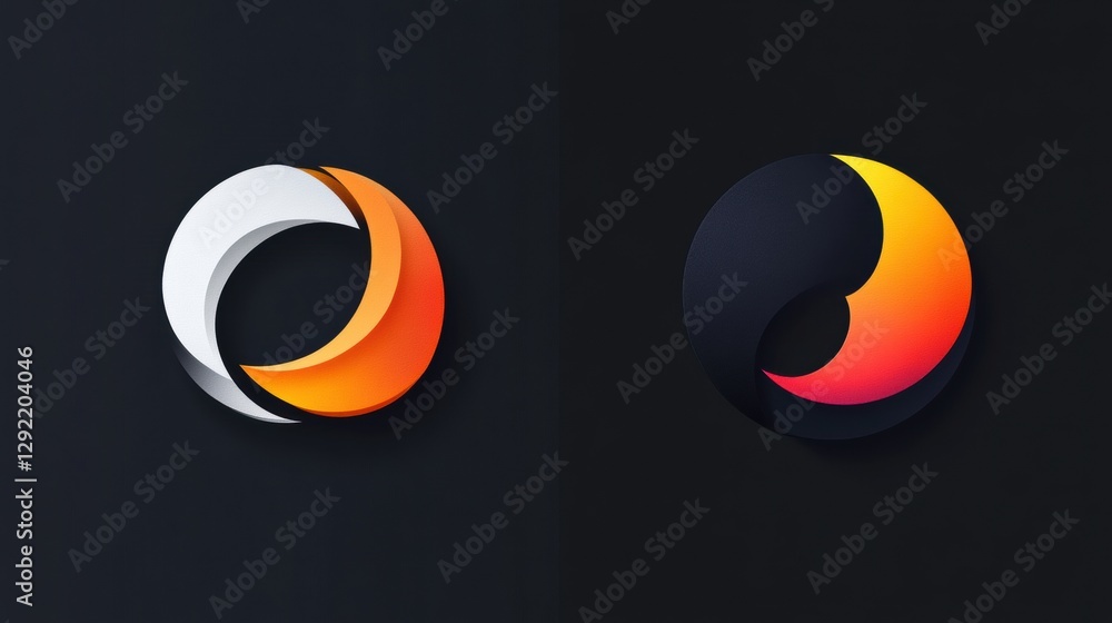 Aufkleber comparison of outdated logo and modern sleek redesigned logo showcasing branding evolution. generati