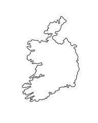 Ireland country map simple hand drawn outline vector illustration, Republic of Ireland blank template for design, educational purposes