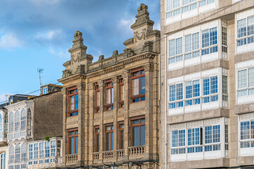 Architecture in the old town of Viveiro, Galicia, Spain