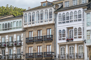 Architecture in the old town of Viveiro, Galicia, Spain
