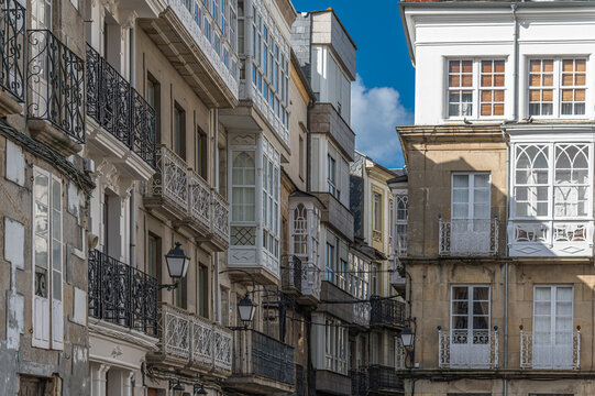 Architecture in the old town of Viveiro, Galicia, Spain