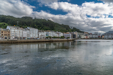 Buildings on the shore of the port of Viveiro, Spain
