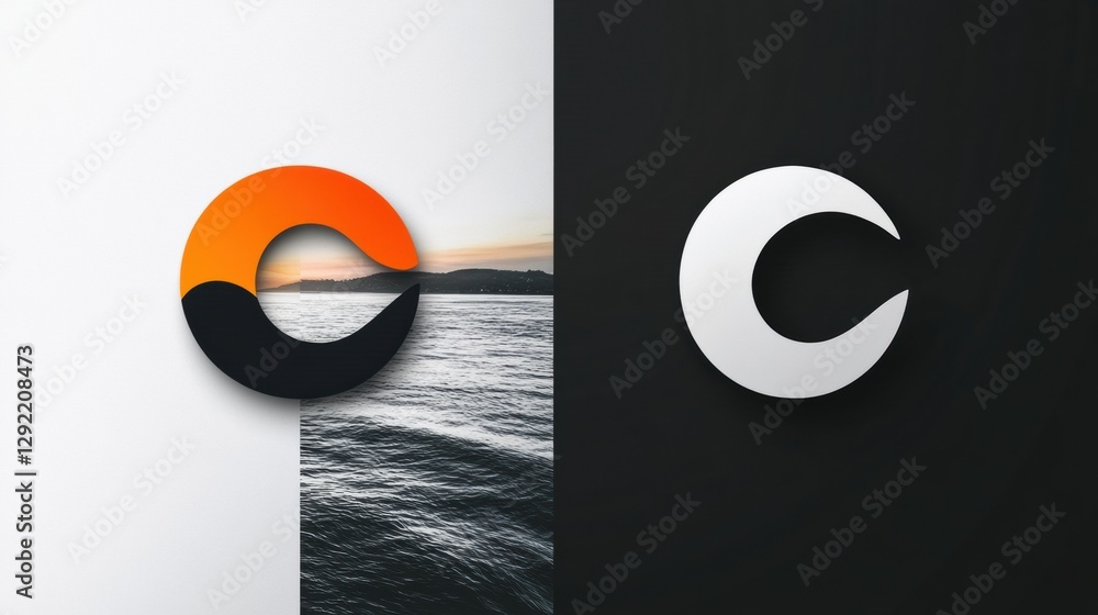 Fototapete modern sleek logo redesign comparison showcasing outdated branding and contemporary style in a minim