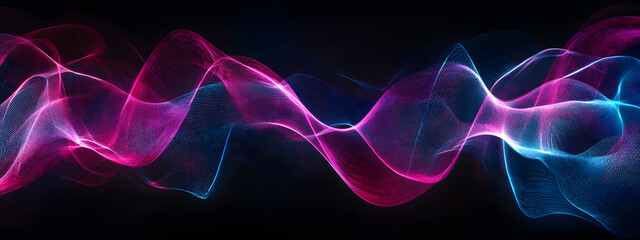 Obraz premium A vibrant and dynamic background featuring colorful sound waves 