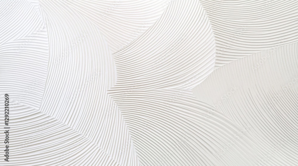 Poster white abstract relief pattern revealing concentric circles and fluid curves, generating textural dep