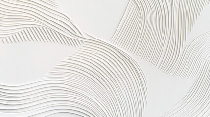 Naklejka premium White curvy stripes forming an abstract relief pattern, perfect for backgrounds and modern designs, adding a touch of elegance and sophistication