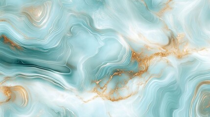 Luxurious turquoise marble surface revealing golden swirls, shimmering with elegant patterns and sophisticated color contrast, highlighting opulent texture and artistic potential