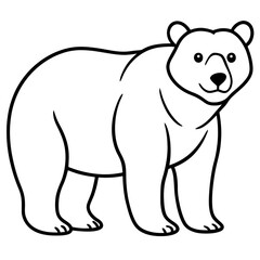 Fototapeta premium a charming illustration of a bear, ready to be colored, showcasing the outline of a majestic creature