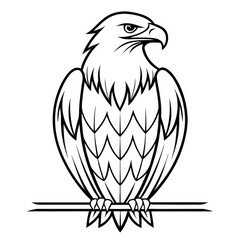 Obraz premium an eagle perched majestically on a branch, a symbol of strength and freedom