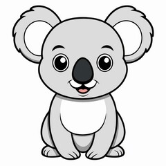 Naklejka premium a cute illustration of a friendly koala. the koala sitting, with its big eyes and soft fur