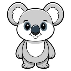Fototapeta premium a cute cartoon koala bear with a friendly smile, perfect for children's books, educational materials, and playful designs