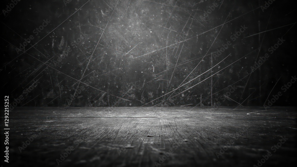 Poster an abstract, textured backdrop featuring a dark, grungy, and scratched surface, creating a dramatic 