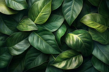 Lush Canopy of Emerald Foliage, A Verdant Tapestry of Leafy Serenity