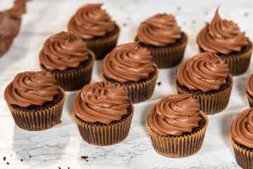 Baking Chocolate Cupcakes with Decadent Chocolate Frosting