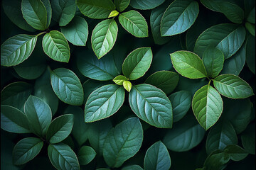 Emerald Canopy, A Verdant Tapestry of Textured Leaf Arrangements